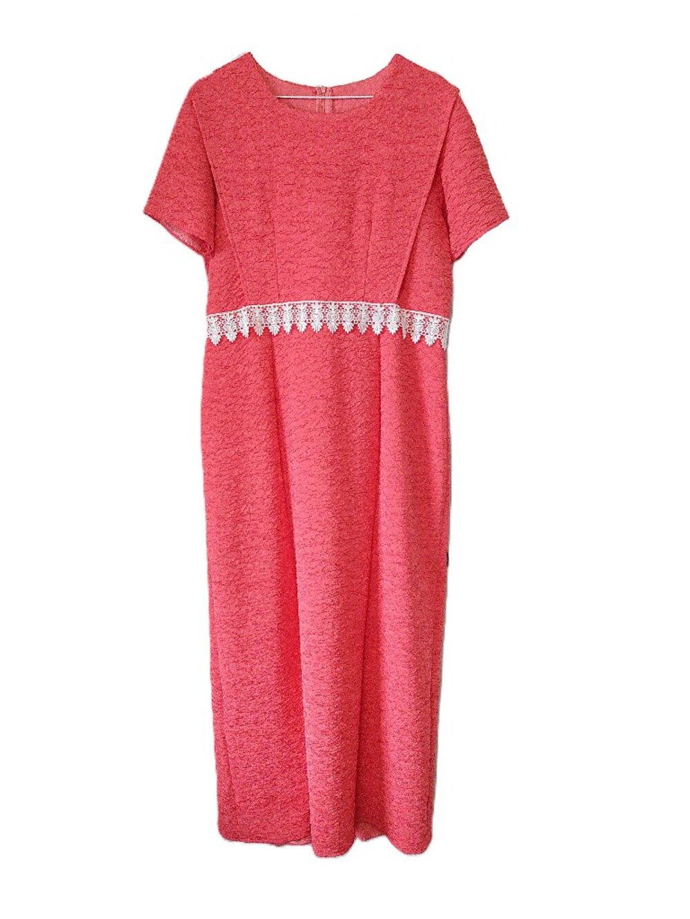 Mennonite Amish Cape Dress Size 40"B 35.5"W Pink Crinkle Stretchy Formal